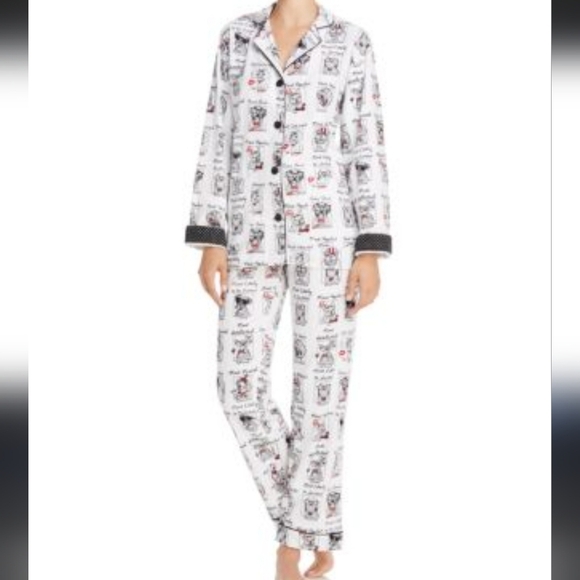 PJ Salvage Yearbook Dog Flannel PJ Set Women's Small - Picture 1 of 8